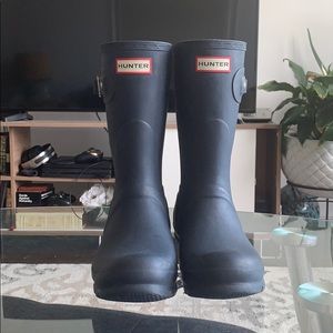 Barley worn Short Hunter Boots -Matte / Navy color